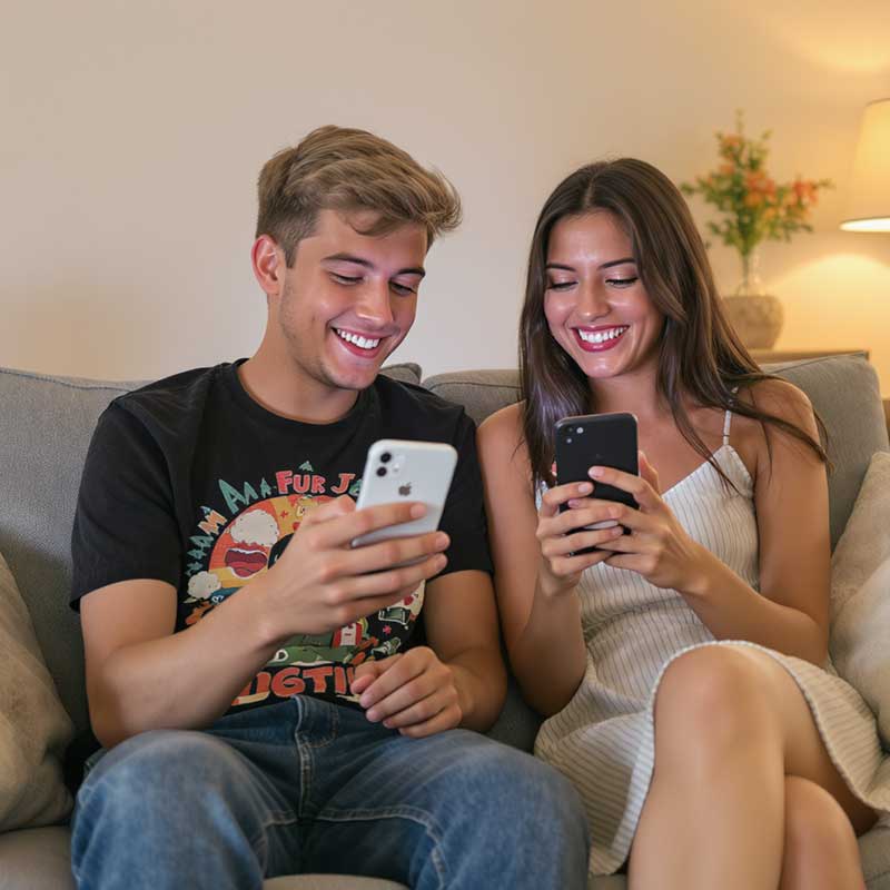 A friendly chat between a boy and a girl on Instagram