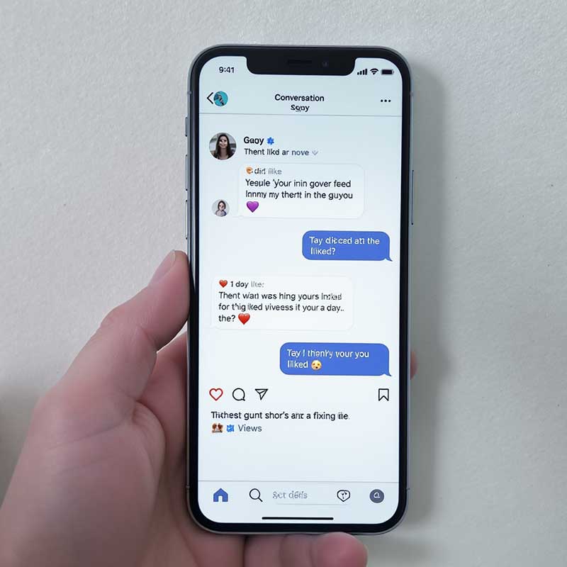 A friendly chat between a girl and a guy on Instagram