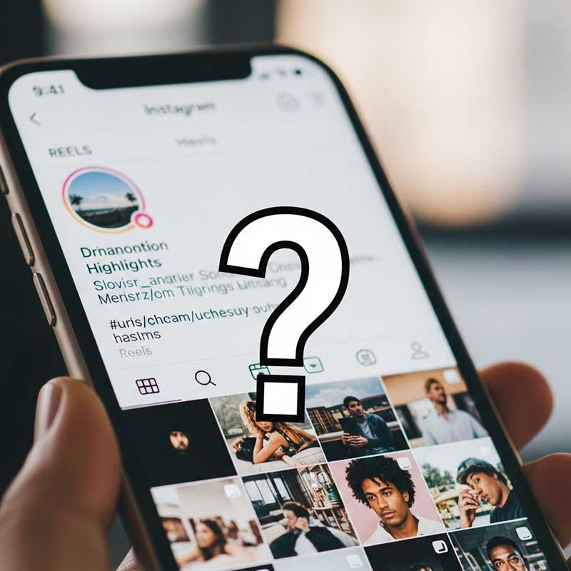 A phone screen showing an Instagram profile with no stories or highlights