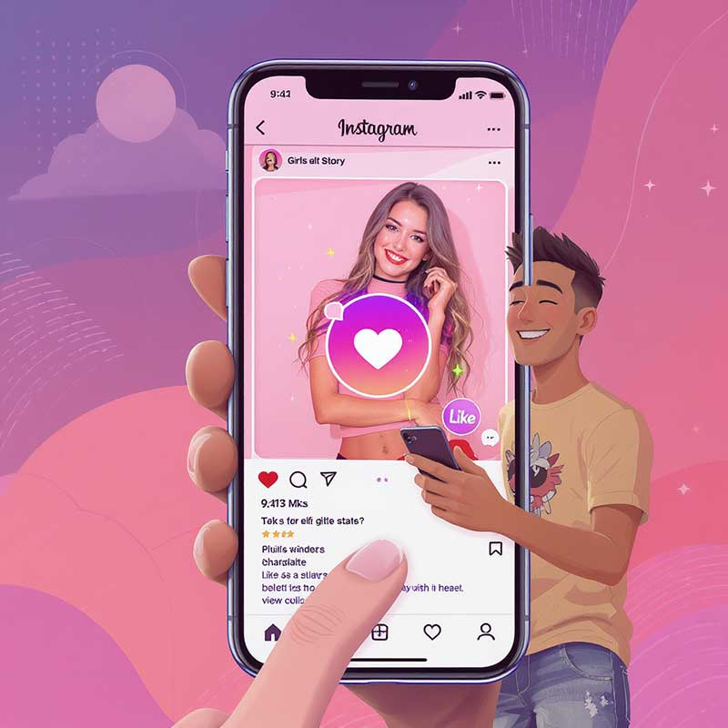 guy liking a girl's Instagram story