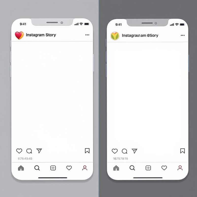 A before-and-after image showing an Instagram story with a sticker