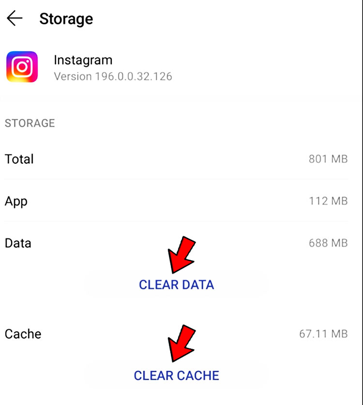 Clearing Instagram Cache