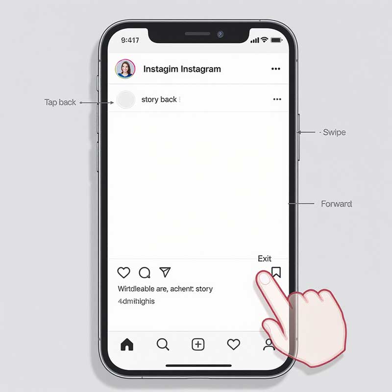 A visual breakdown of Instagram Story navigation actions