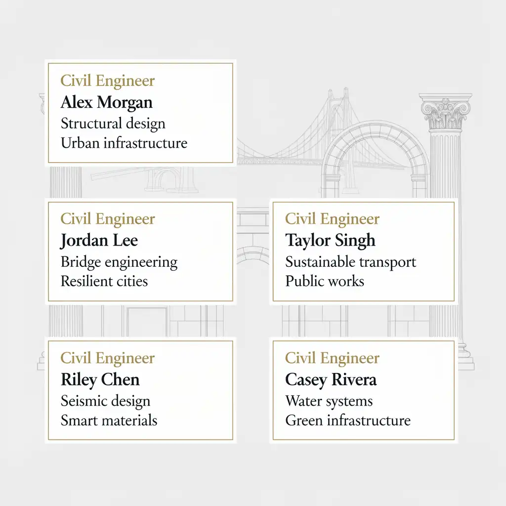 Aesthetic Instagram bio ideas for civil engineers showing elegant architectural and design-focused engineering bios