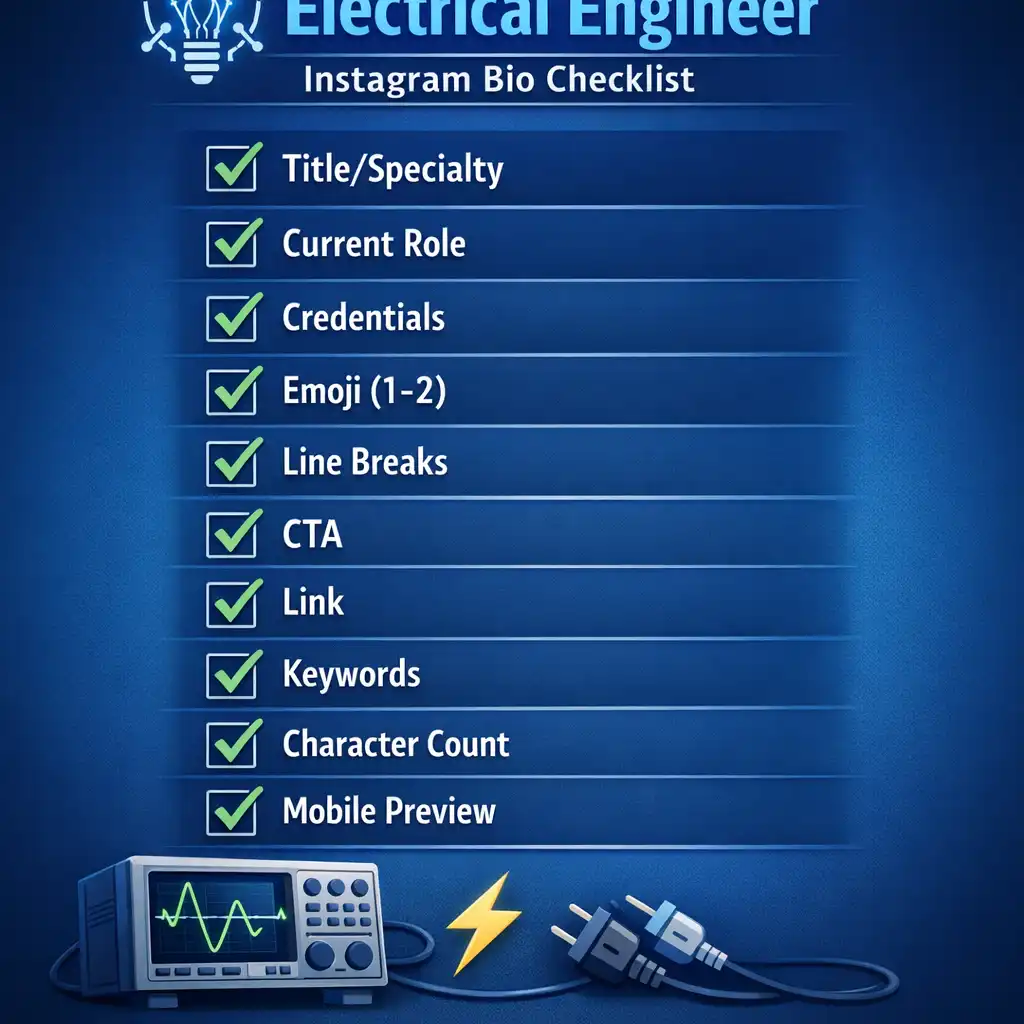 Complete checklist for creating perfect electrical engineer Instagram bio