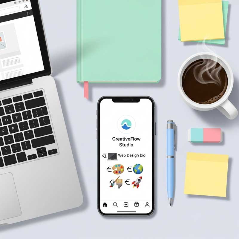 Instagram Bio for Web Designer with Emoji