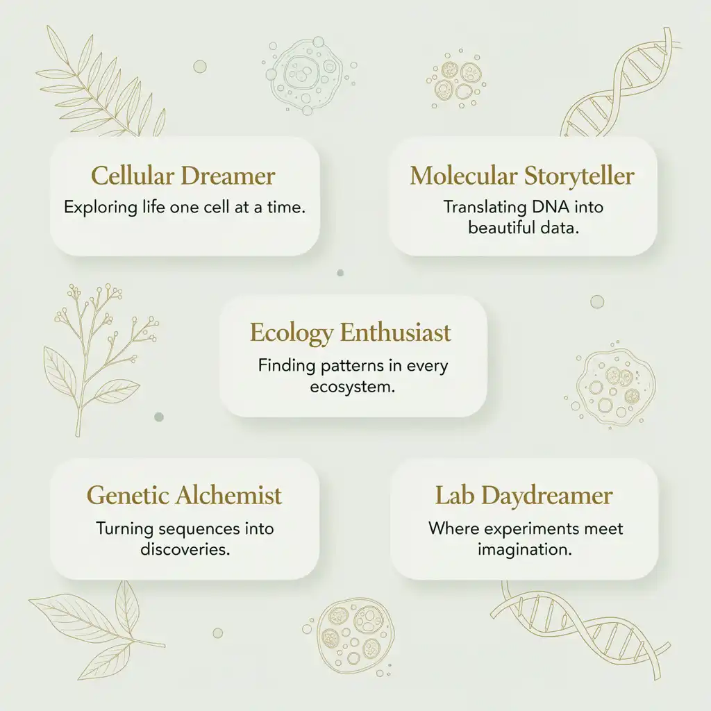 Aesthetic Instagram bio ideas for biologists showing elegant nature-inspired and visually beautiful biology bios