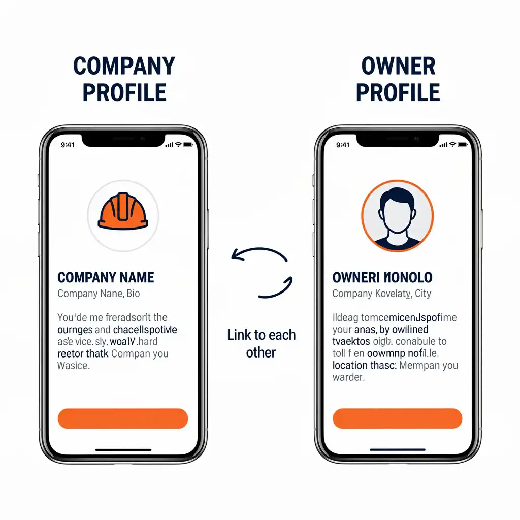 	Instagram bio examples for construction company owners showing personal branding combined with company credentials and location