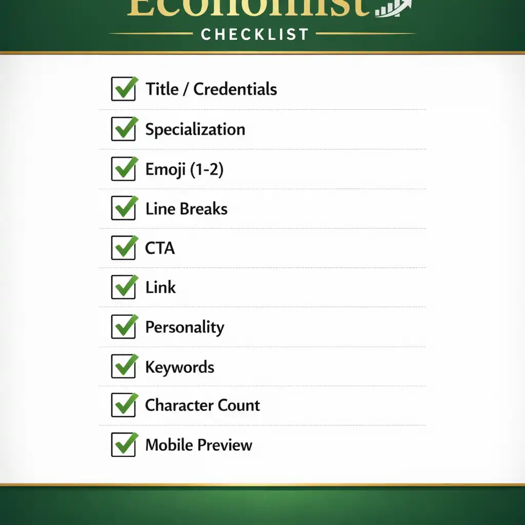 Complete checklist for creating the perfect economist Instagram bio