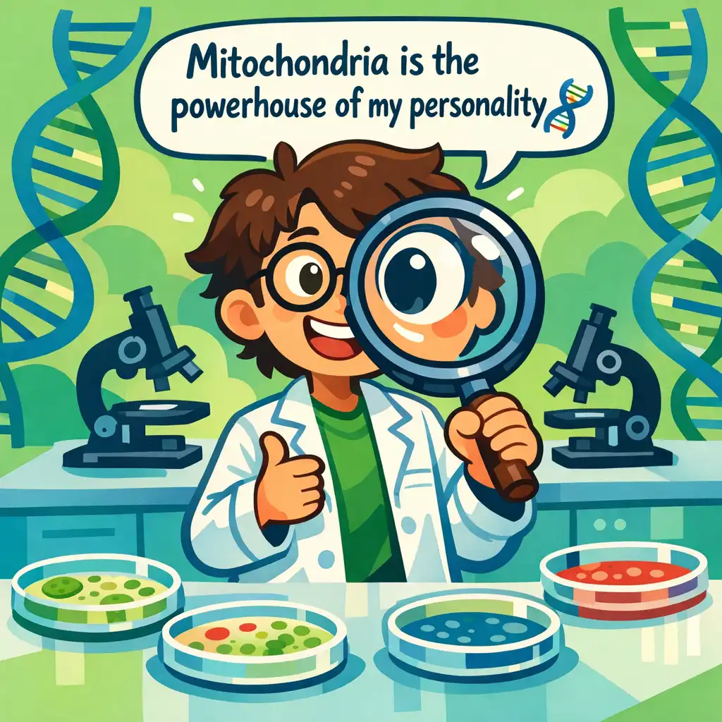 Funny Instagram bio ideas for biologists showing humorous science-themed wordplay and biology puns